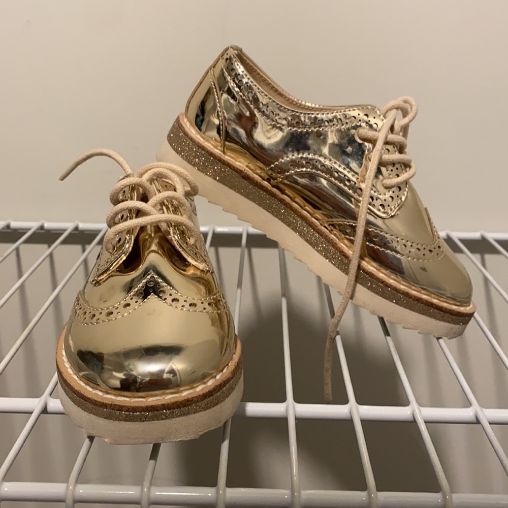 ZARA KIDS Gold Metallic Shoes